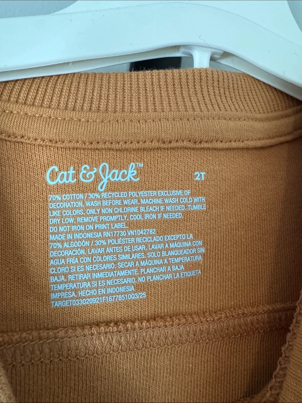 Cat & Jack Brown Orange Sweatshirt & Joggers Set Boys 2T or 4T New NWT